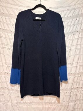 Nadaam wool cashmere color block tunic sweater dress NWT
